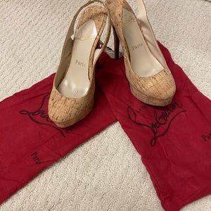 Christian Louboutin Sling Back Cork Heels